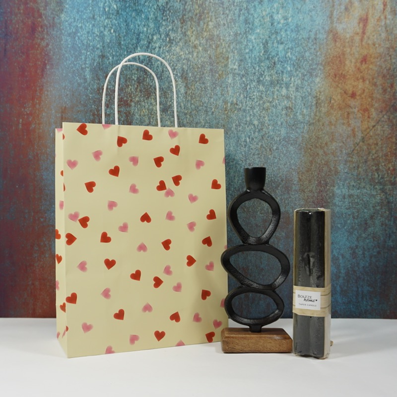 Geschenkset mit Kerzenständer und Herzstecker