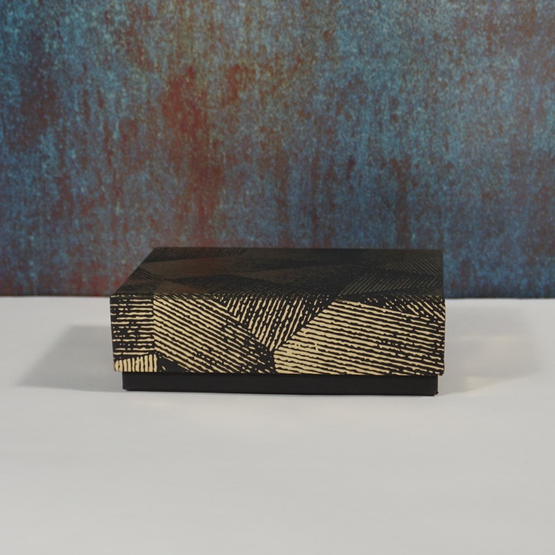 Geschenkbox schwarz gold klein
