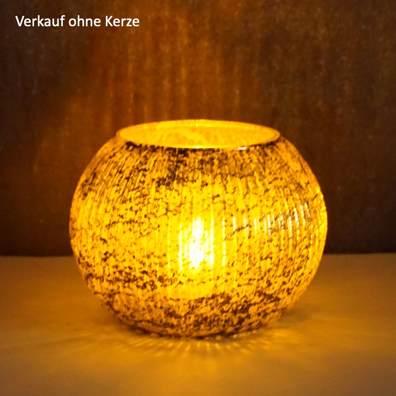 champagnerfarbenes Windlicht (Ø13cm)