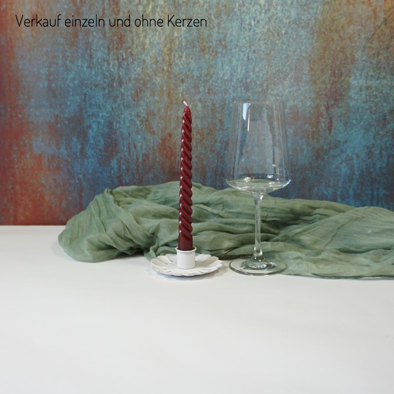 weißer Kerzenhalter -Quinn- (3cm)