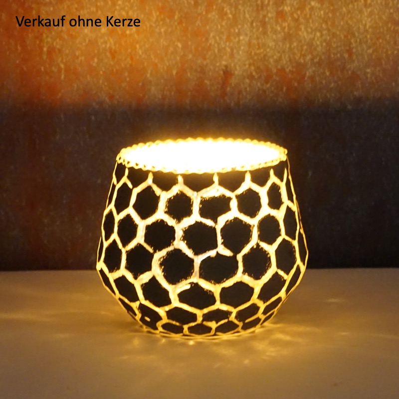 schönes Windlicht -Amaya- Taupe (8cm)
