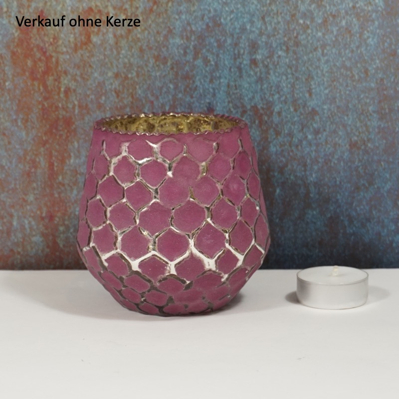 schönes Windlicht -Amaya- Fuchsia (10cm)