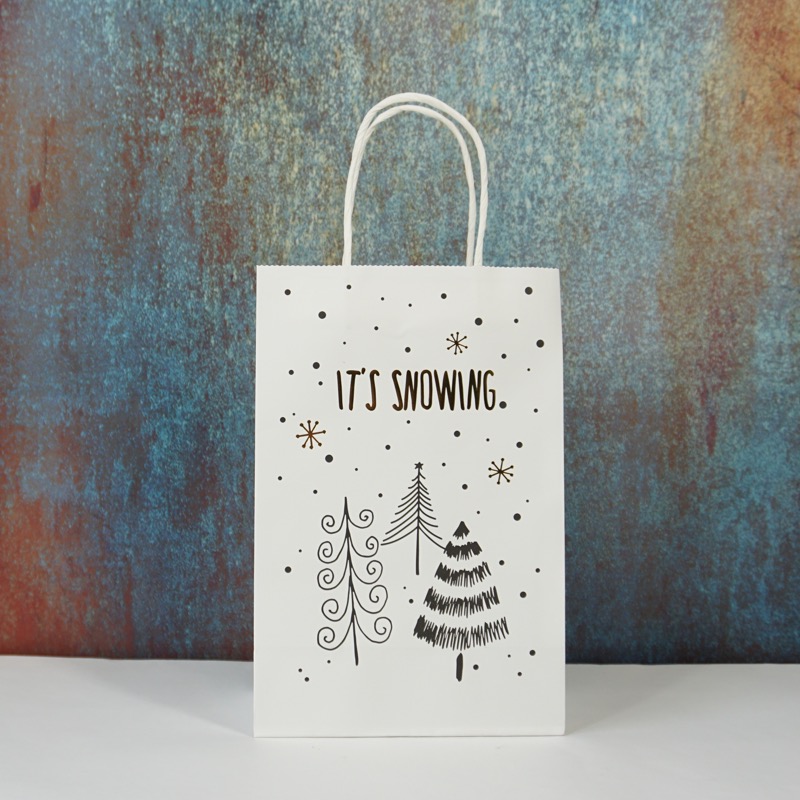 winterliche Geschenktüte (Baum, 27cm)