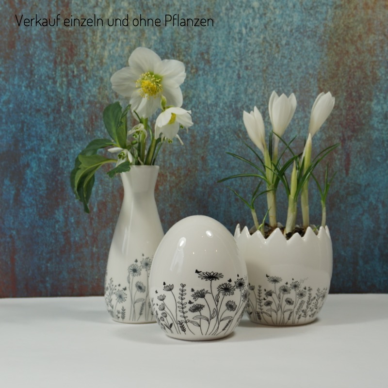 Tischvase mit Blumenmotiv