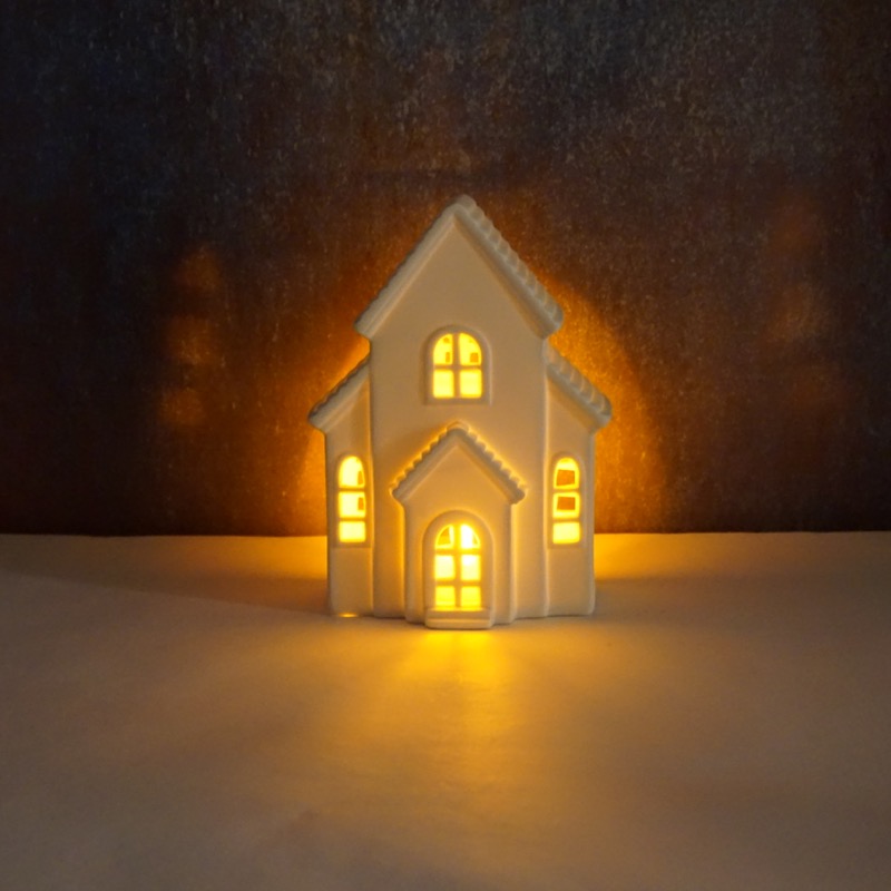 weißes Windlicht -Jönköping- (19cm)