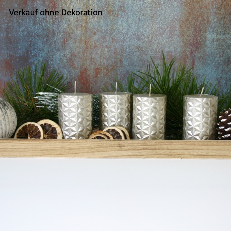 goldfarbene Dekorkerze -James- (4er Set)