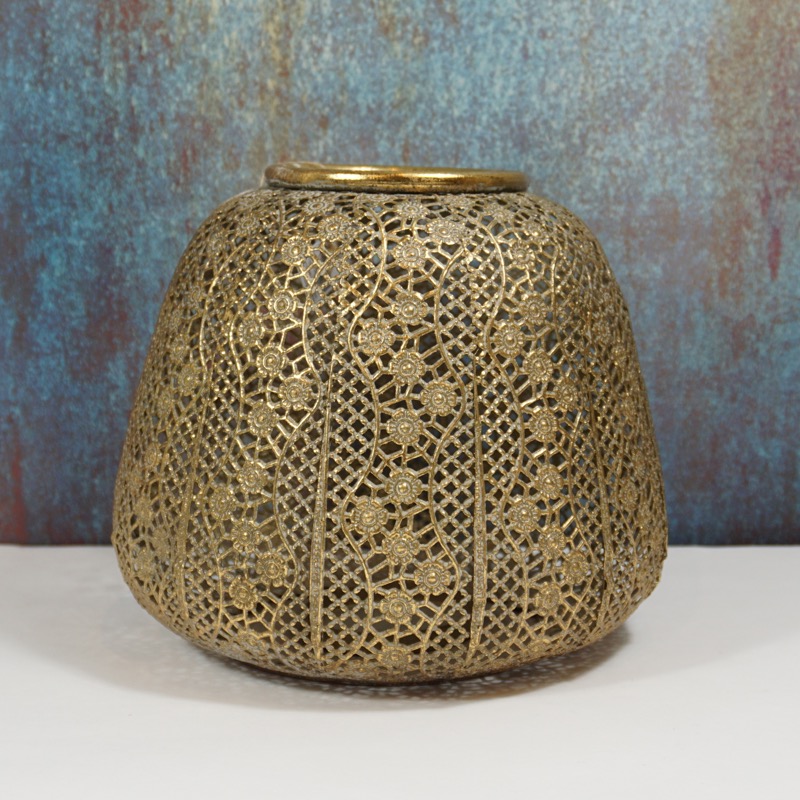 goldenes Windlicht -Aileen- (23cm)