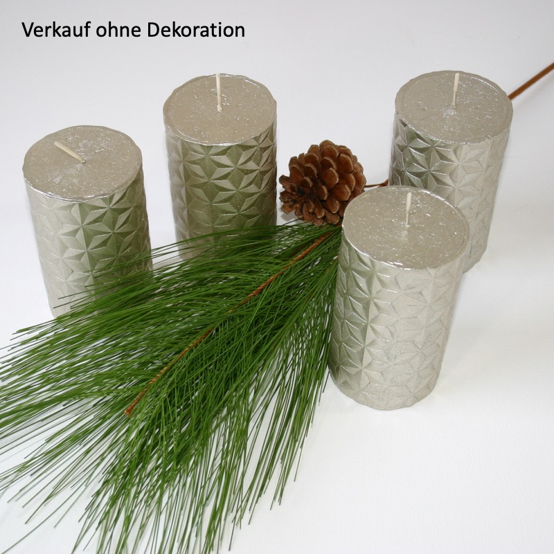 goldfarbene Dekorkerze -James- (4er Set)