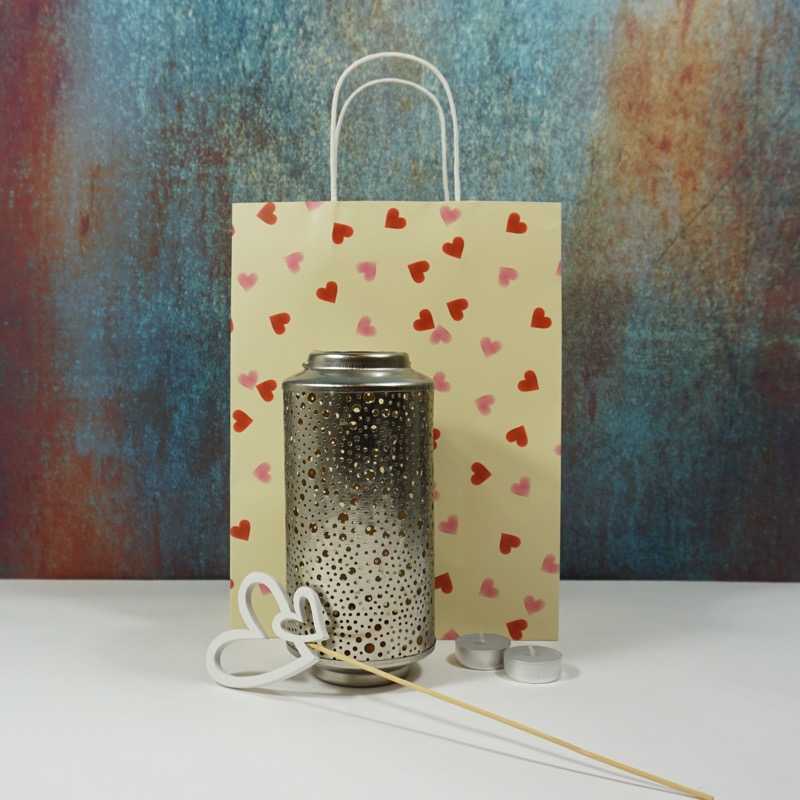 Geschenkset mit runder Laterne und Herzstecker