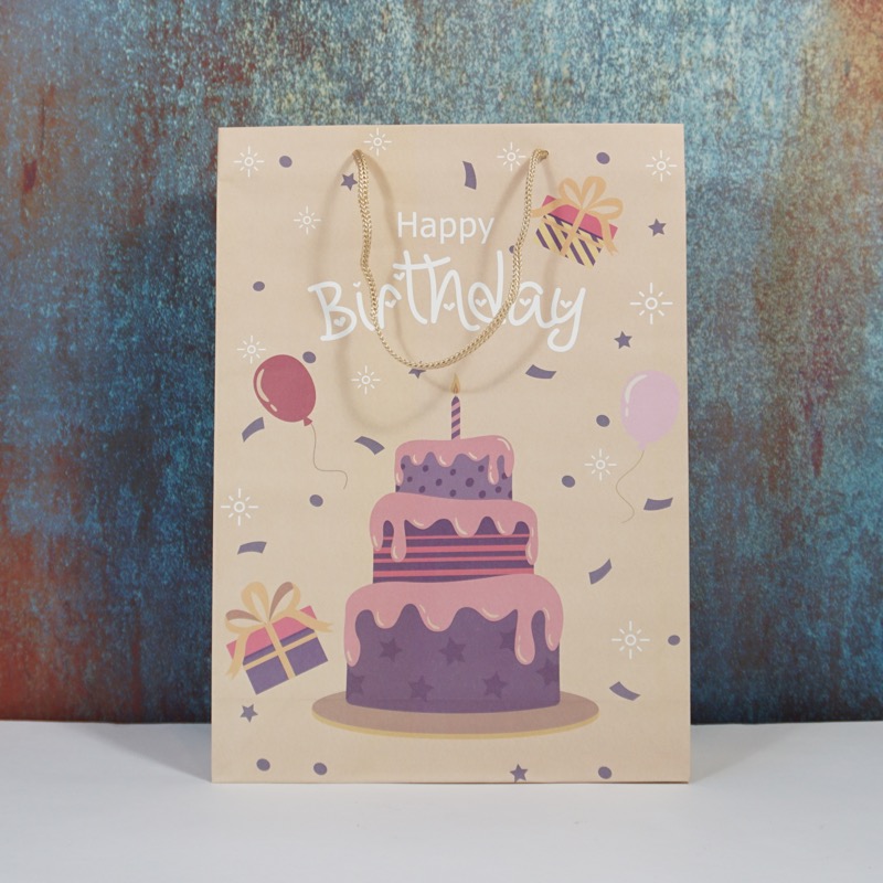 Happy Birthday Geschenktüte (Torte, 34cm)