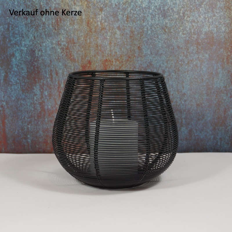 schwarzes Metallwindlicht (16cm)
