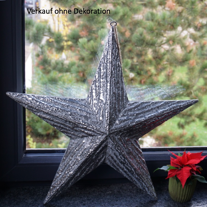 großer silberfarbener Metallstern (60cm)