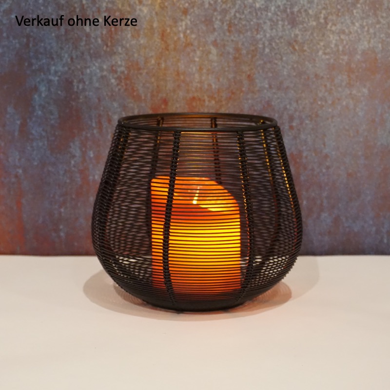 schwarzes Metallwindlicht (16cm)