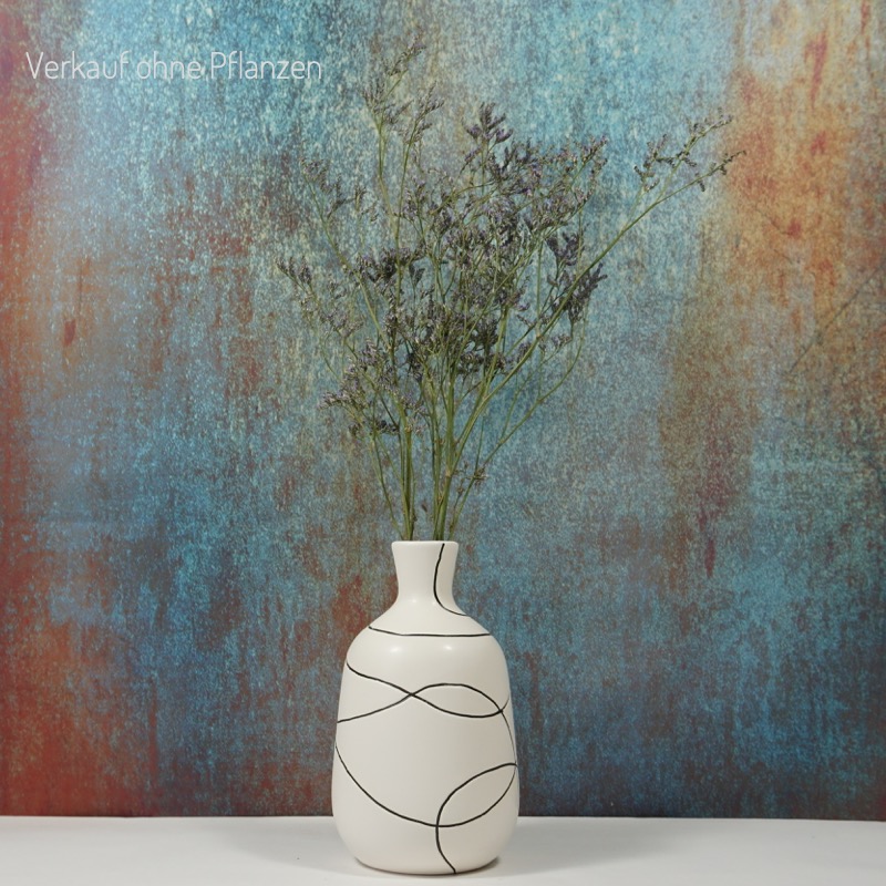 Vase aus Keramik mit feinen Linien (19cm)