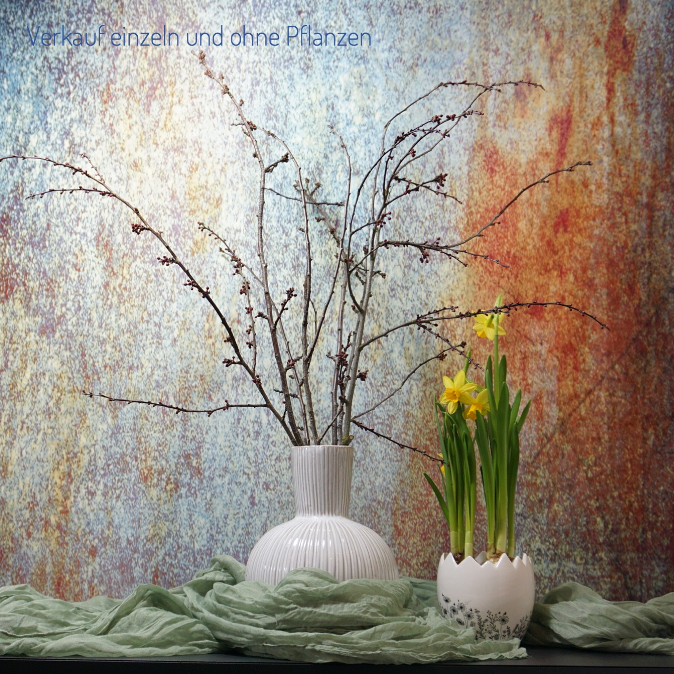 weiße Vase aus Keramik (21cm)
