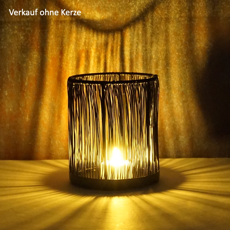 schwarzes Metalldrahtwindlicht (S)