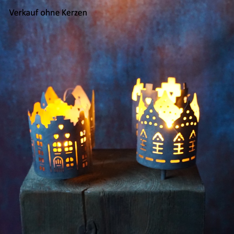 Kerzenstecker aus Metall 4er Set (13cm)