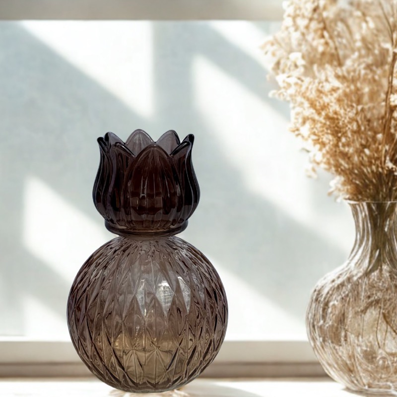 strukturierte Windlichter aus Glas