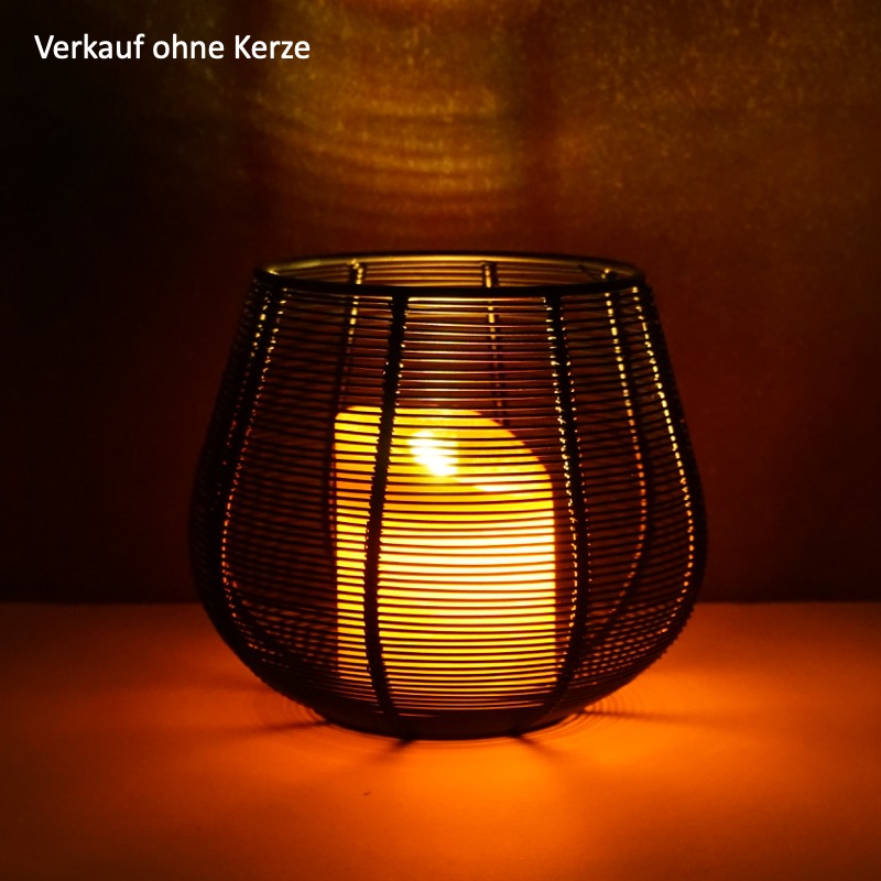 schwarzes Metallwindlicht (16cm)