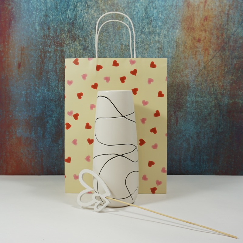 Geschenkset mit Vase und Herz