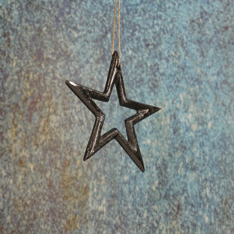 Alu Stern zum Hängen (Ø9,5cm/schwarz)