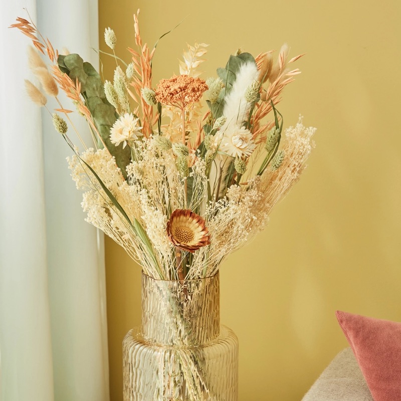 Strauß aus Trockenblumen - Feldstrauß Aprikose