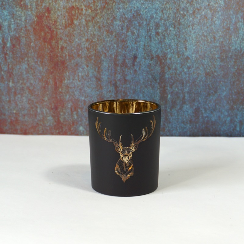 schwarzes Windlicht -Hirsch- (8cm)