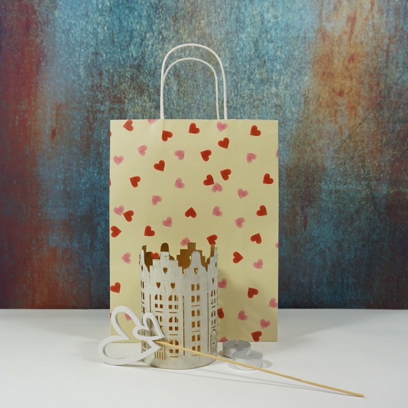 Valentinstagsset mit Windlicht in Antik-Optik