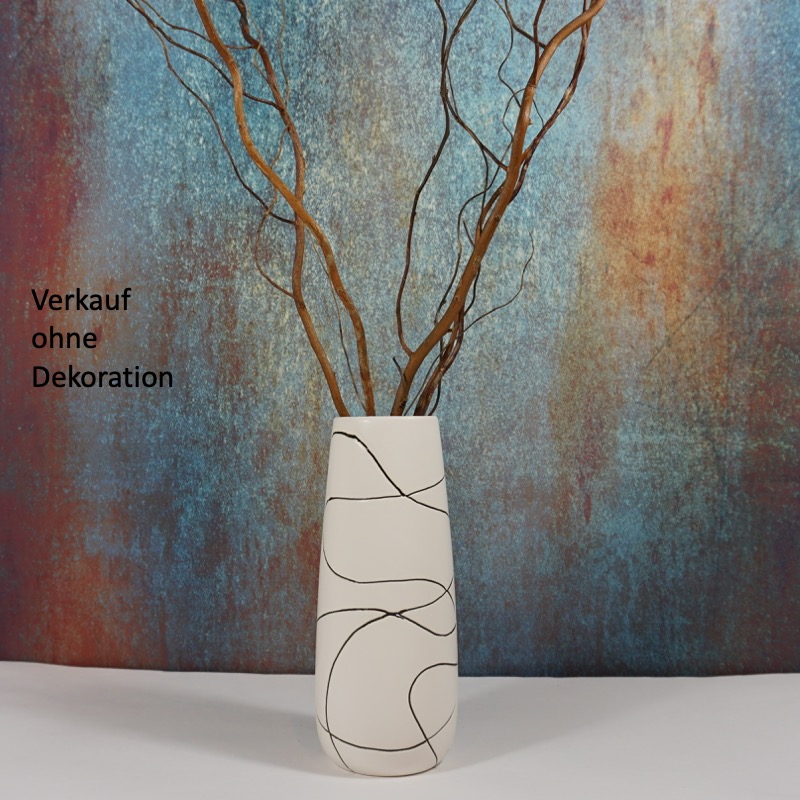 weiße Vase aus Keramik (25cm)