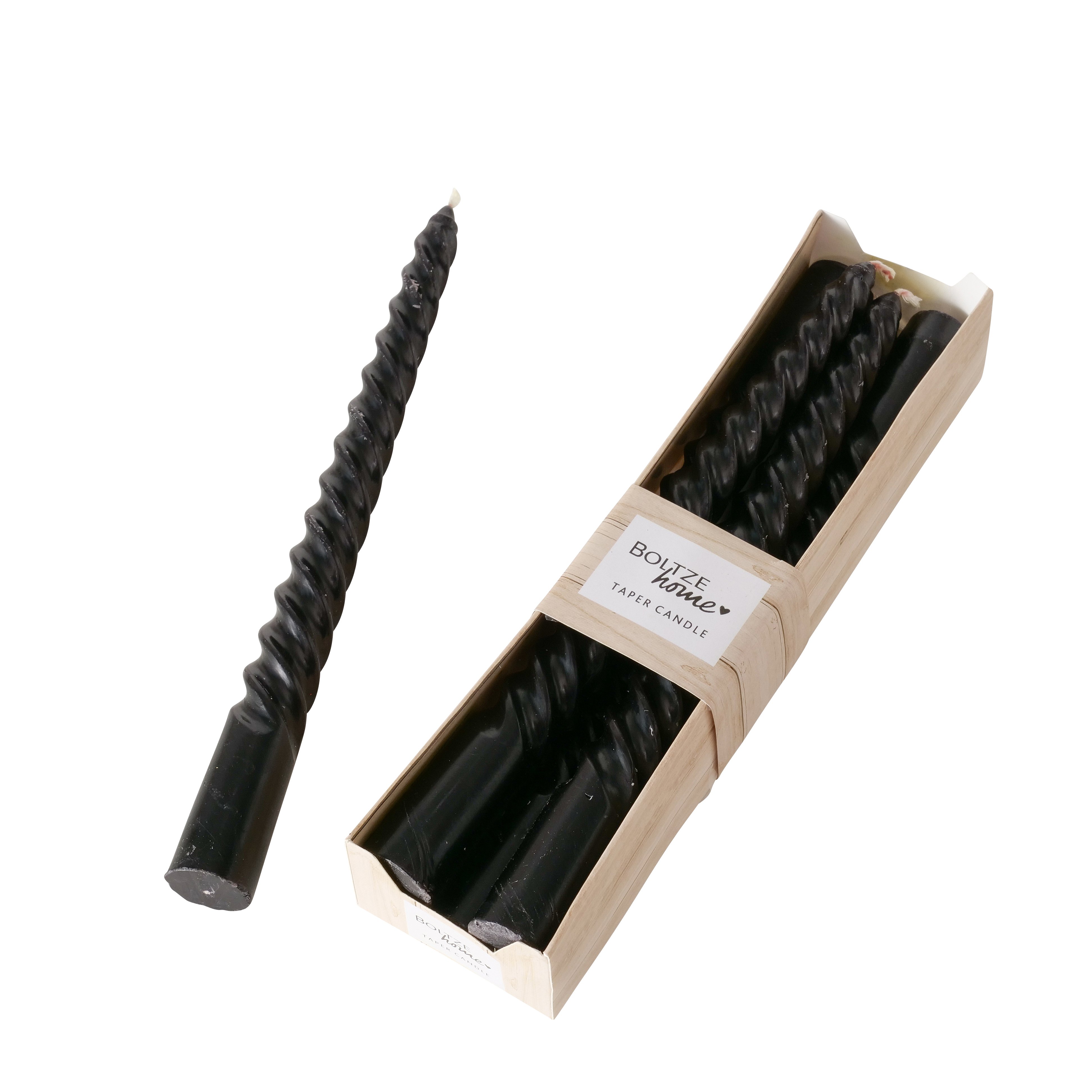 gedrehte Stabkerzen (schwarz)