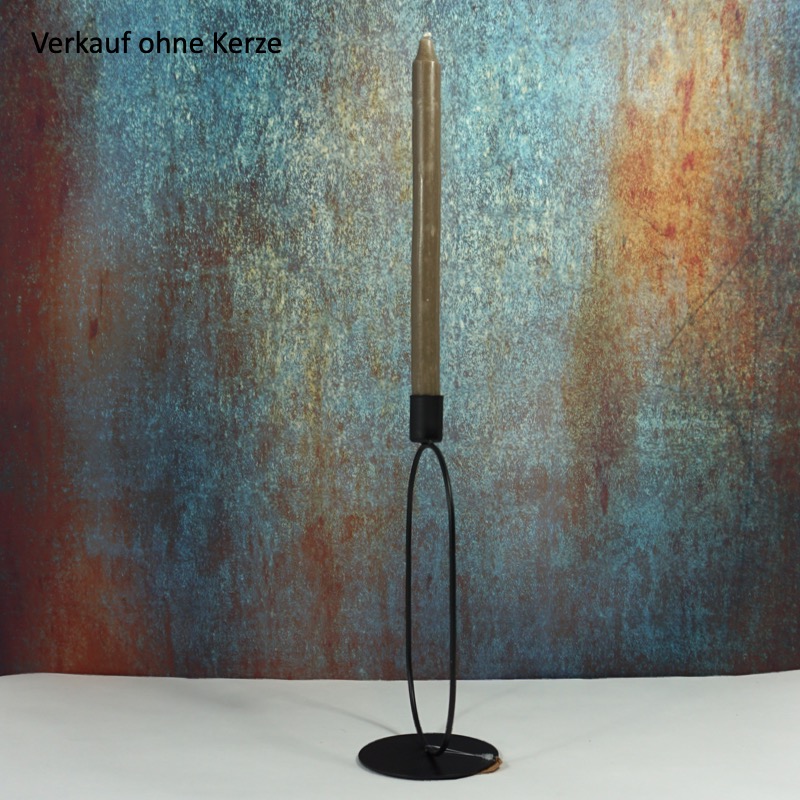 schwarzer Kerzenhalter aus Metall (26cm)