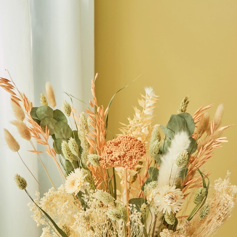 Strauß aus Trockenblumen - Feldstrauß Aprikose