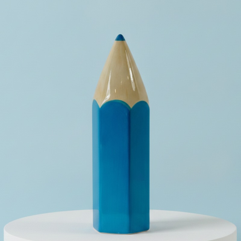 Spardose in Buntstiftform (blau)
