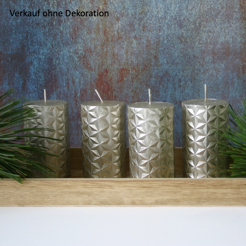 goldfarbene Dekorkerze -James- (4er Set)
