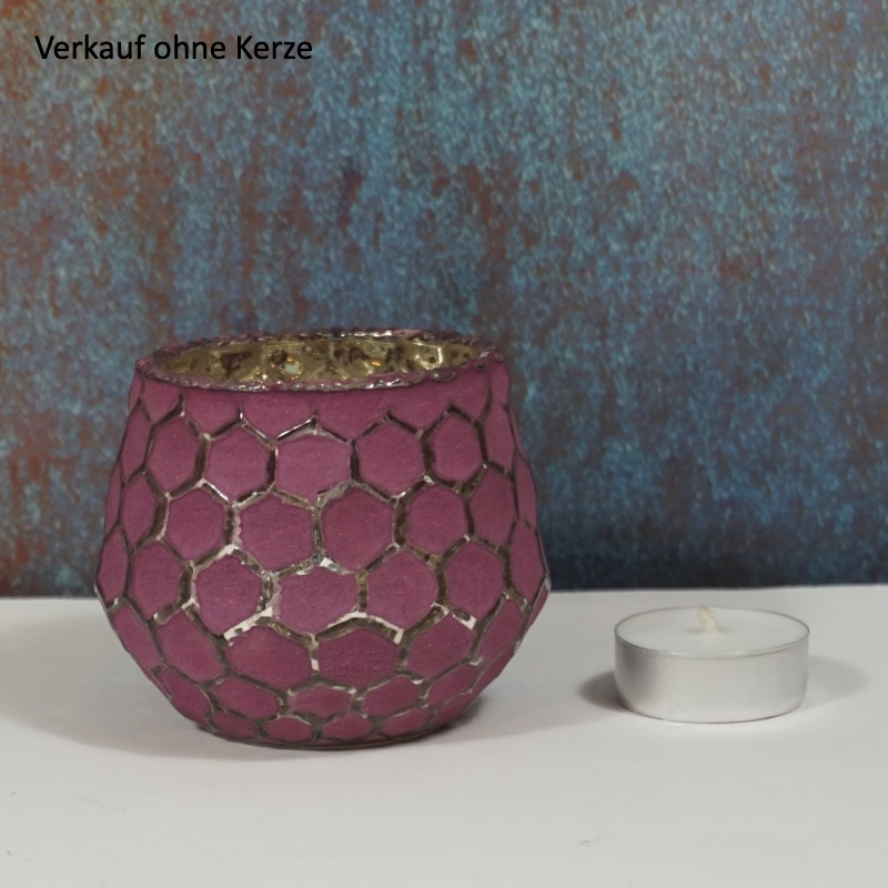 schönes Windlicht -Amaya- Fuchsia (8cm)