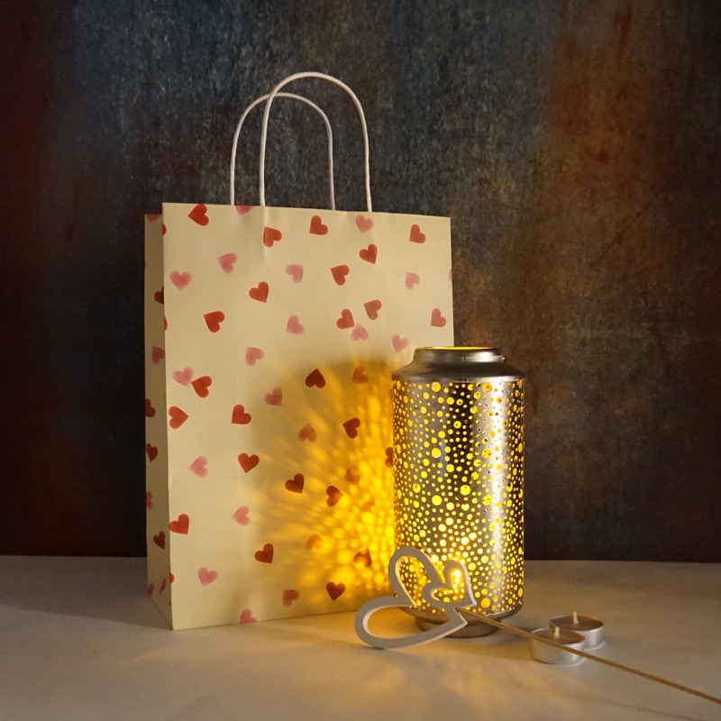 Geschenkset mit runder Laterne und Herzstecker