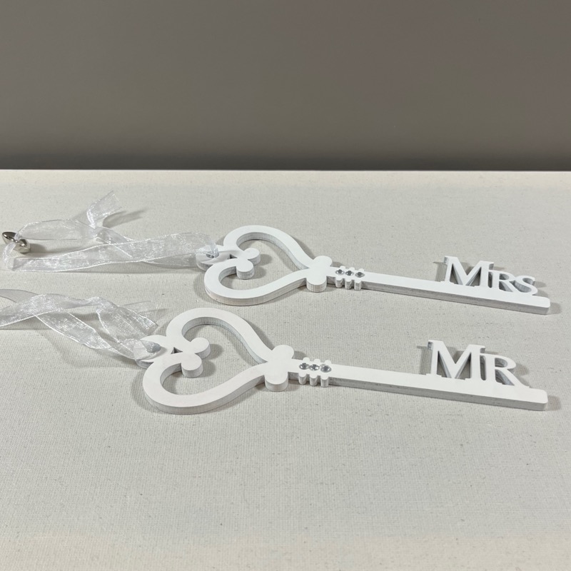 Holzschlüssel Mrs.&Mr. (19cm)
