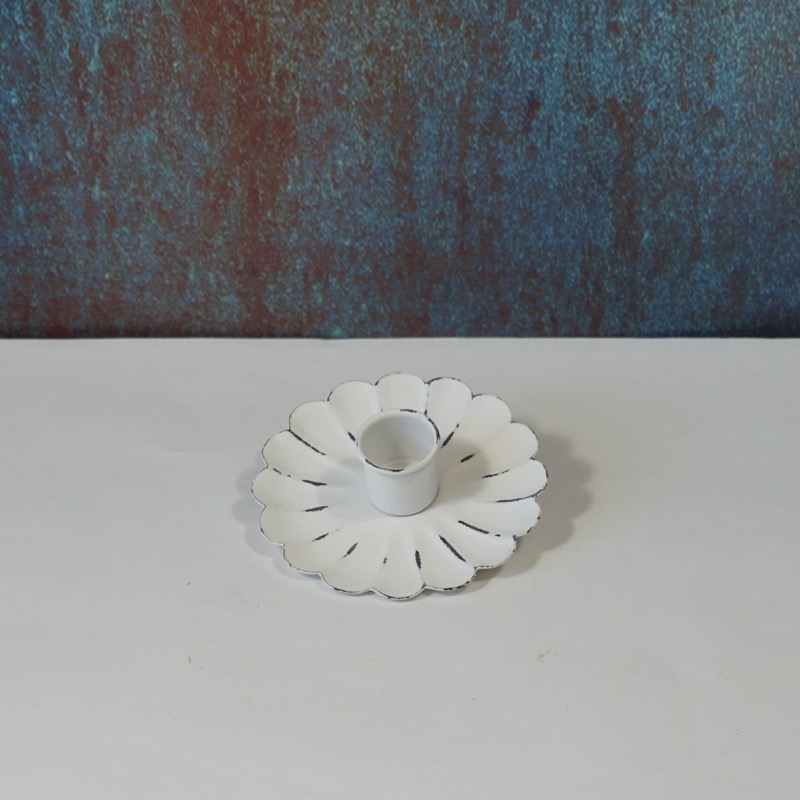 weißer Kerzenhalter -Quinn- (3cm)