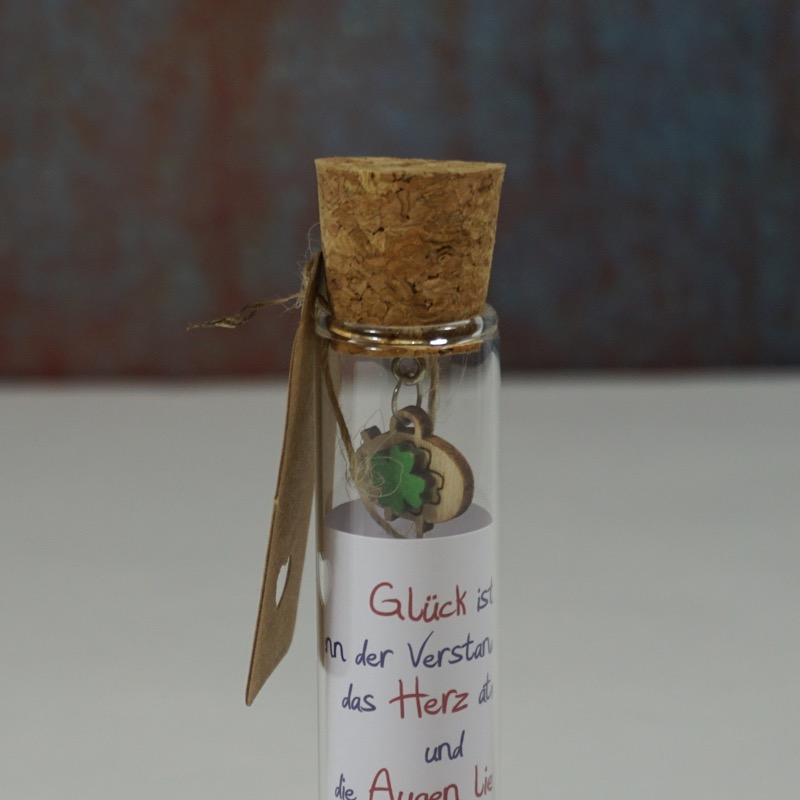 Reagenzglas für Geldgeschenke (Glück ist)