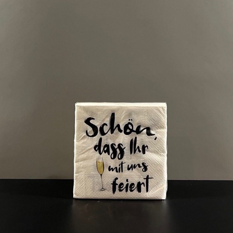 Papierservietten "Schön dass ihr mit uns feiert"