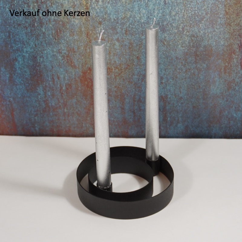 runder Metallkerzenhalter (2er Set, 10cm/16cm)