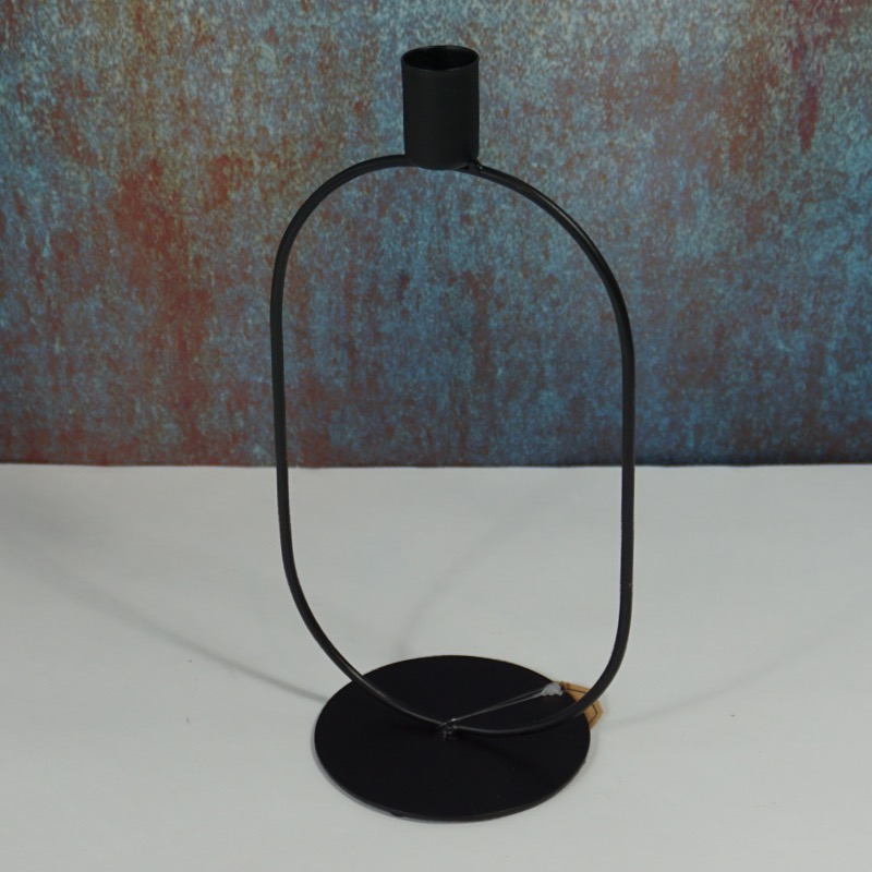 schwarzer Kerzenhalter aus Metall (26cm)