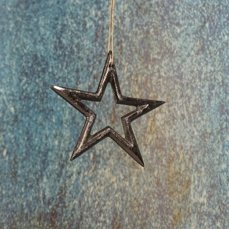 Alu Stern zum Hängen (Ø9,5cm/schwarz)