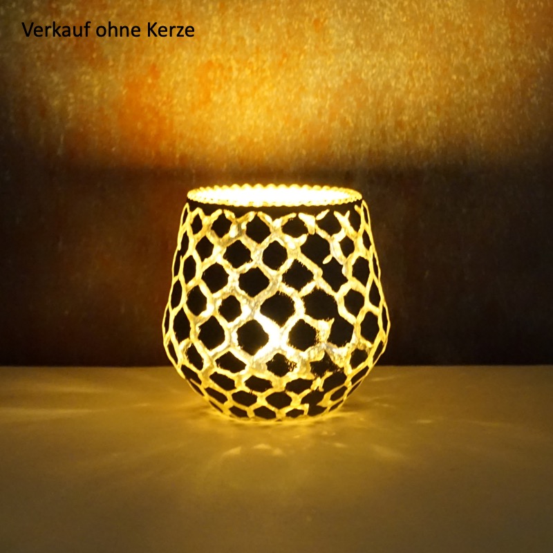 schönes Windlicht -Amaya- Taupe (10cm)
