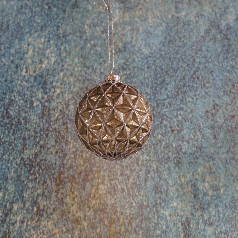 graue Weihnachtskugeln -Adea- 3er Set (8cm)