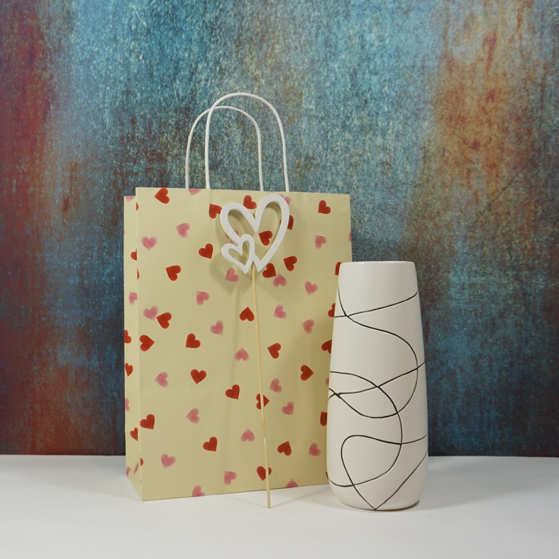 Geschenkset mit Vase und Herz