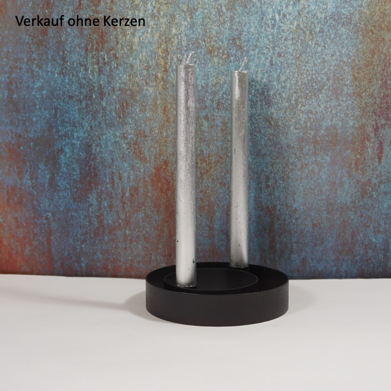 runder Metallkerzenhalter (2er Set, 10cm/16cm)