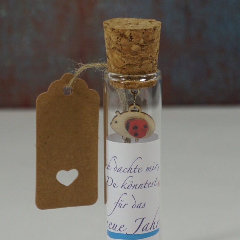 Reagenzglas für Geldgeschenke (Neujahr)