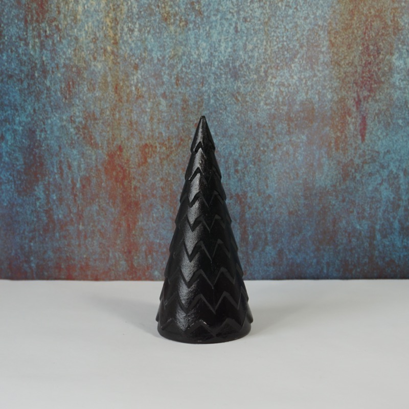 schwarze Tannenbaumfigur aus Holz (20cm)