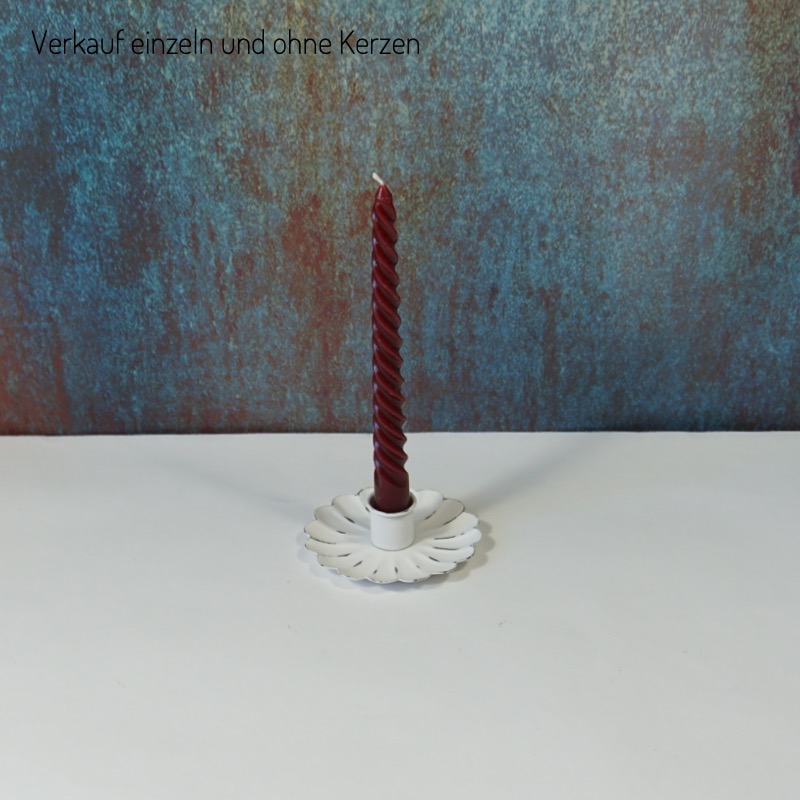 weißer Kerzenhalter -Quinn- (3cm)